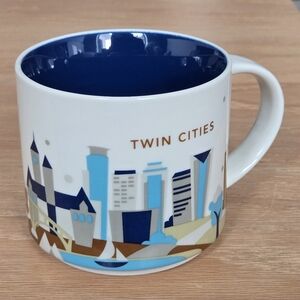 Starbucks Blue and White Cityscape Mug